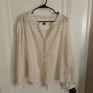 Anthropologie’s Cream Tavi Textured Buttondown